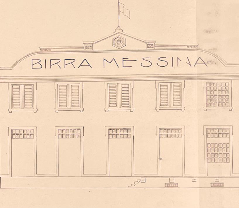 Fondo Genio Civile, Servizio terremoto, b. 288, fascc. 16729-16822 (1927-1942).
Prospetto del birrificio "Birra Messina" progettato dall'ing. Sebastiano Trunfio di Villa S. Giovanni datato 10 novembre 1923.